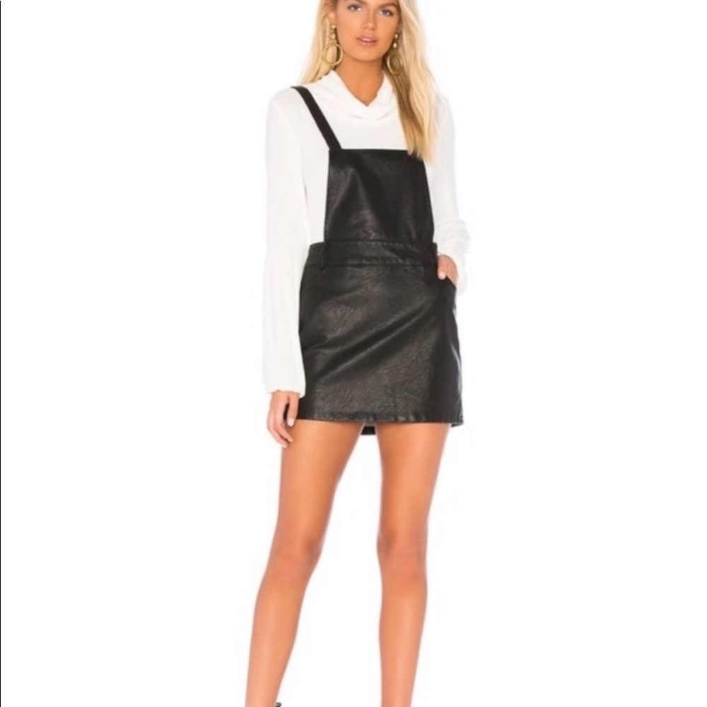 Leather overall dress